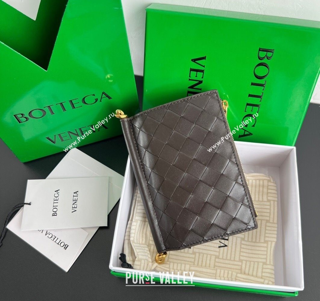 Bottega Veneta Solstice Medium Bi-Fold Wallet in Intrecciato Leather Fondant Brown 2025 806078 (WT-251119076)