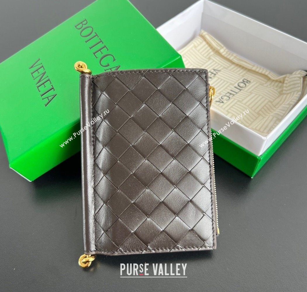 Bottega Veneta Solstice Medium Bi-Fold Wallet in Intrecciato Leather Fondant Brown 2025 806078 (WT-251119076)