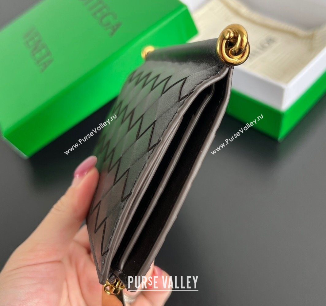 Bottega Veneta Solstice Medium Bi-Fold Wallet in Intrecciato Leather Fondant Brown 2025 806078 (WT-251119076)