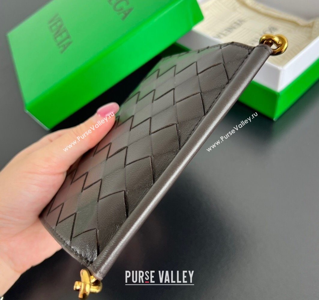 Bottega Veneta Solstice Medium Bi-Fold Wallet in Intrecciato Leather Fondant Brown 2025 806078 (WT-251119076)