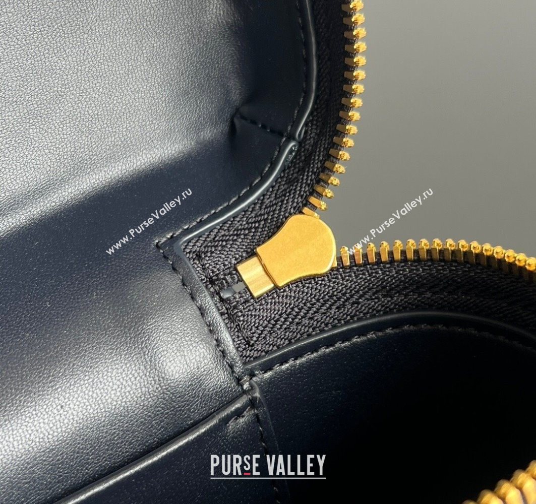 Bottega Veneta Bang Bang Vanity Case in Intrecciato Leather Midnight Blue 2025 789109 (WT-251119007)