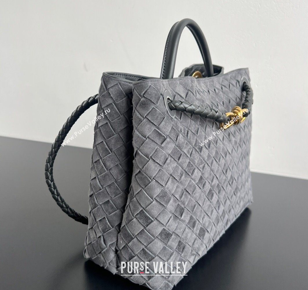 Bottega Veneta Medium Andiamo Top Handle Bag in Suede 743572 Graphite Grey 2025 (WT-251119015)