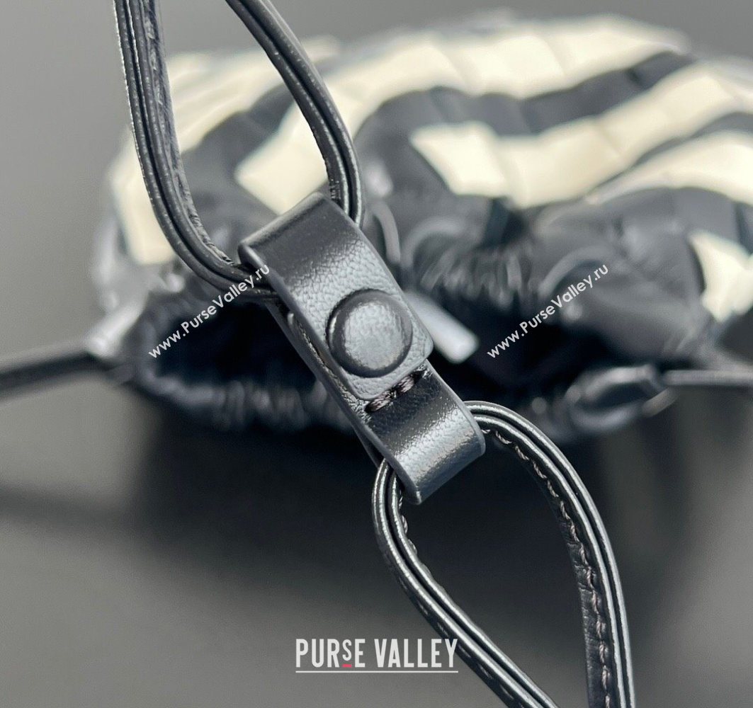 Bottega Veneta Small Dustbag in Intrecciato Leather Blue/White Stripes 2025 816987 (WT-251119001)