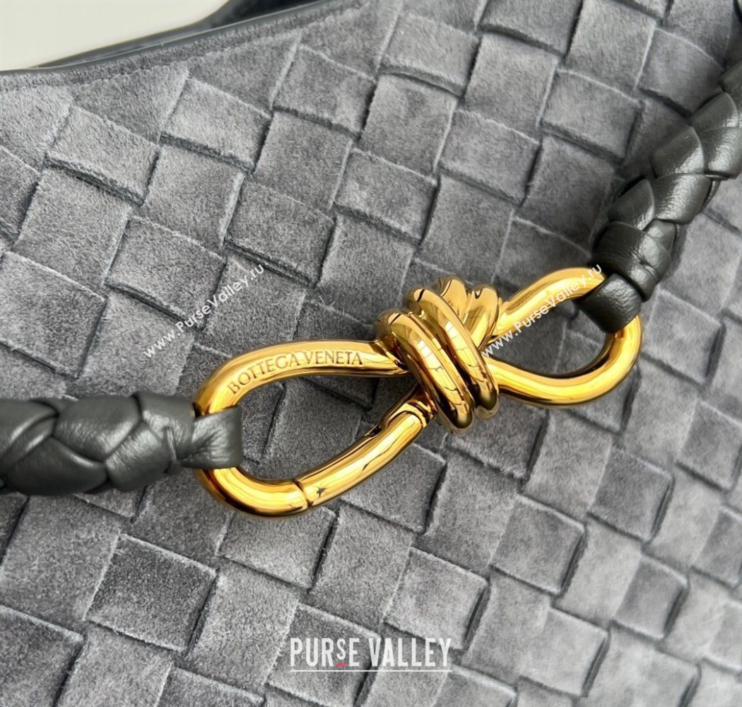 Bottega Veneta Medium Andiamo Top Handle Bag in Suede 743572 Graphite Grey 2025 (WT-251119015)