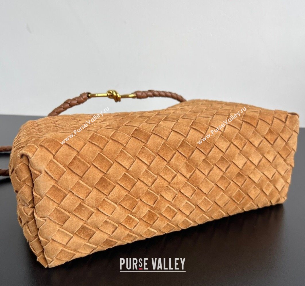 Bottega Veneta Medium Andiamo Top Handle Bag in Suede 743572 Brown2 2025 (WT-251119016)