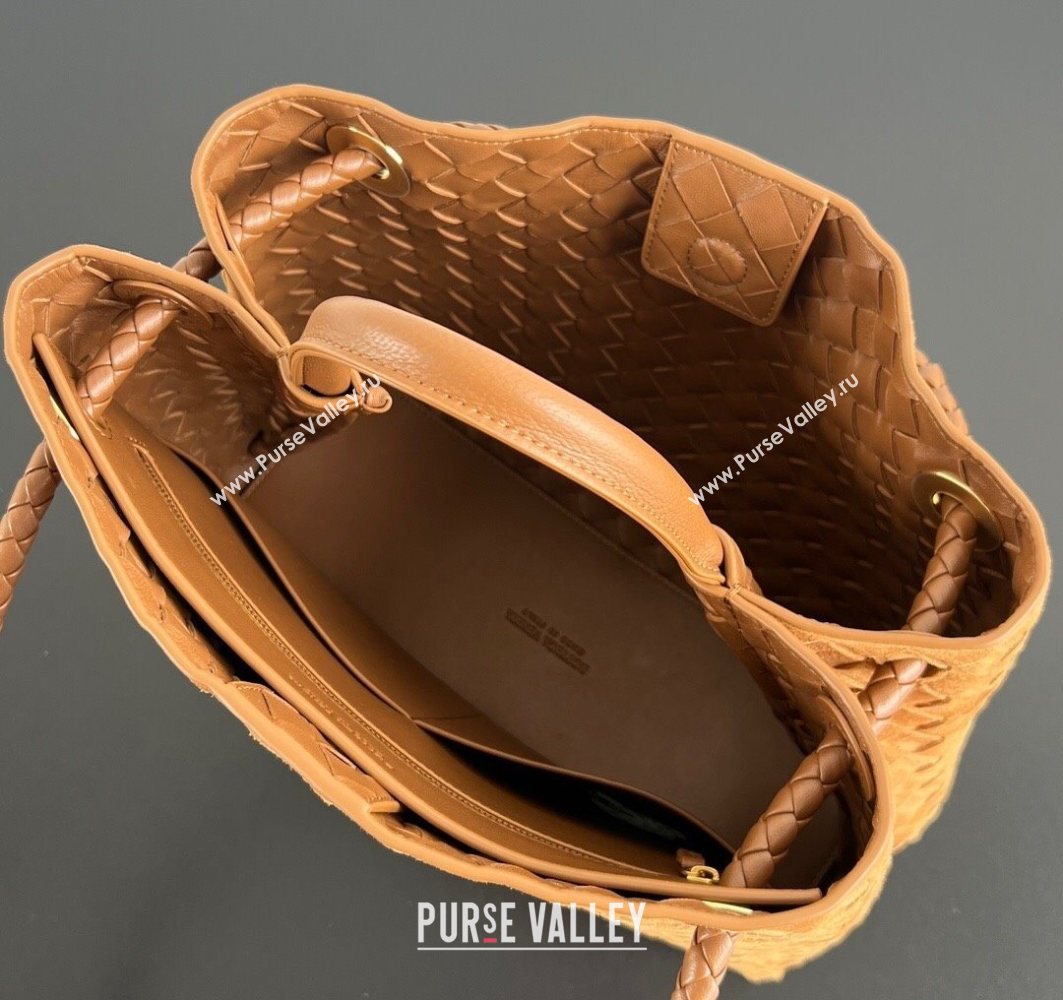 Bottega Veneta Medium Andiamo Top Handle Bag in Suede 743572 Brown2 2025 (WT-251119016)