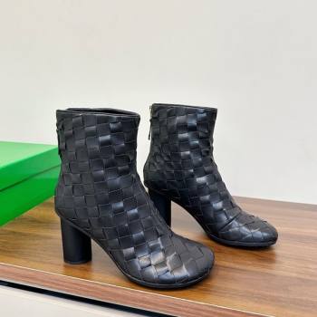 Bottega Veneta Intrecciato Leather Atomic Ankle Boots 8cm Black 2025 (MD-251206047)