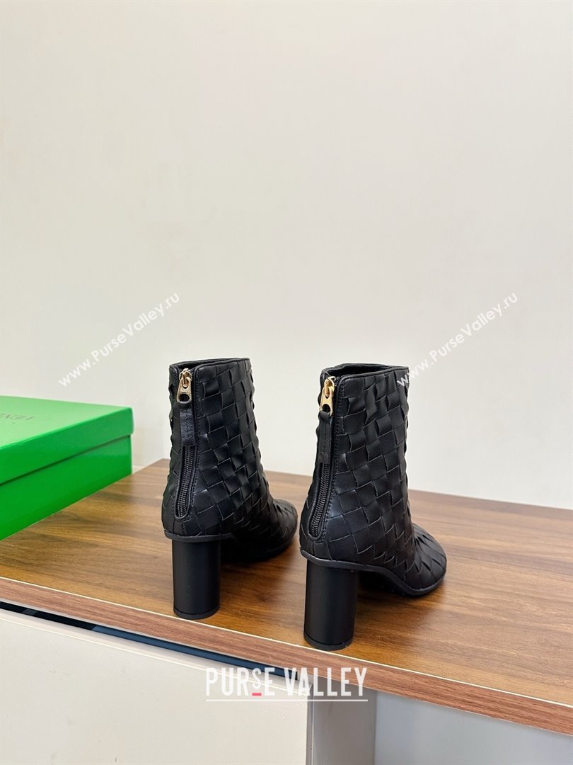 Bottega Veneta Intrecciato Leather Atomic Ankle Boots 8cm Black 2025 (MD-251206047)
