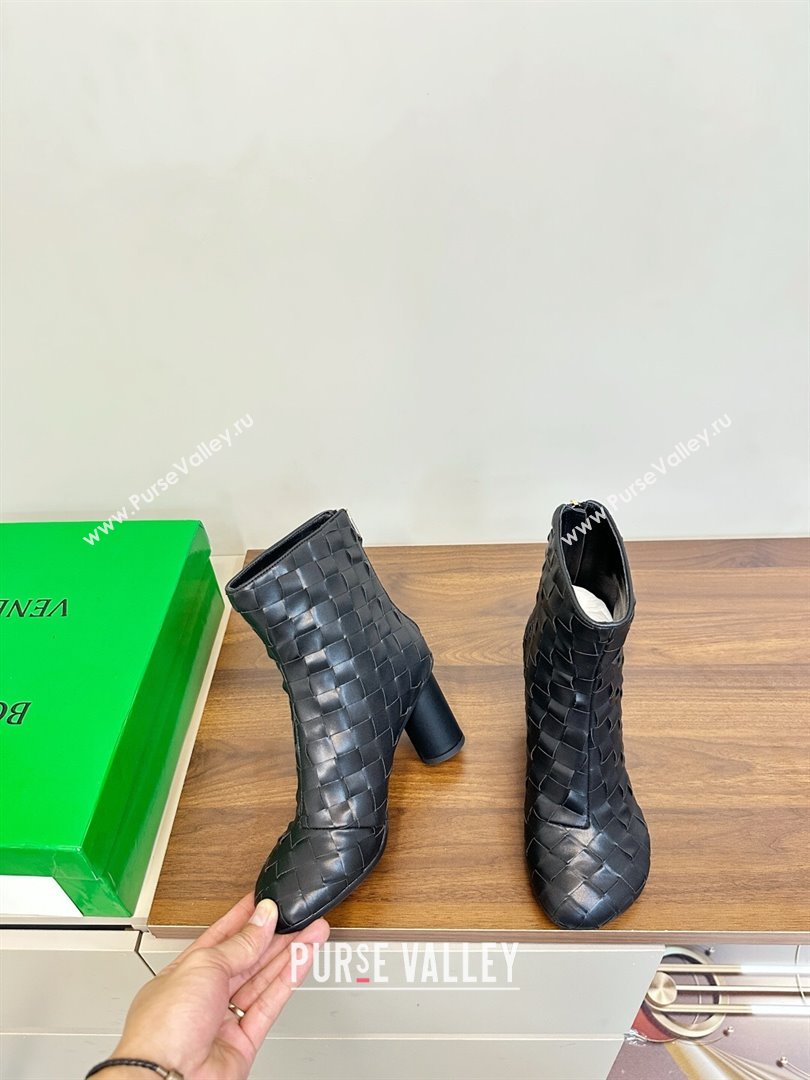 Bottega Veneta Intrecciato Leather Atomic Ankle Boots 8cm Black 2025 (MD-251206047)
