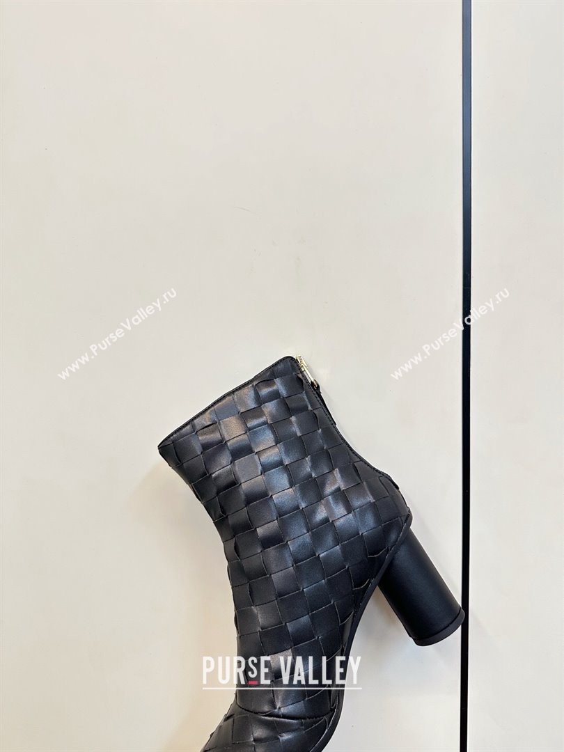 Bottega Veneta Intrecciato Leather Atomic Ankle Boots 8cm Black 2025 (MD-251206047)