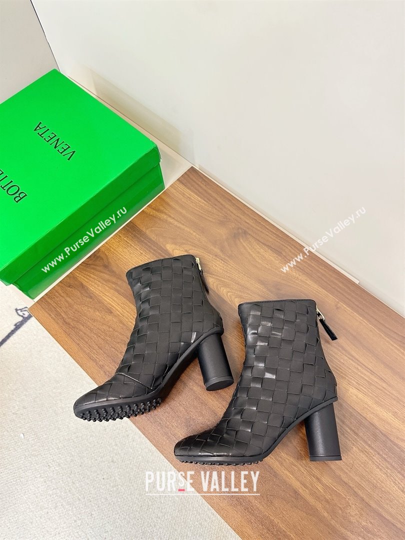 Bottega Veneta Intrecciato Leather Atomic Ankle Boots 8cm Black 2025 (MD-251206047)