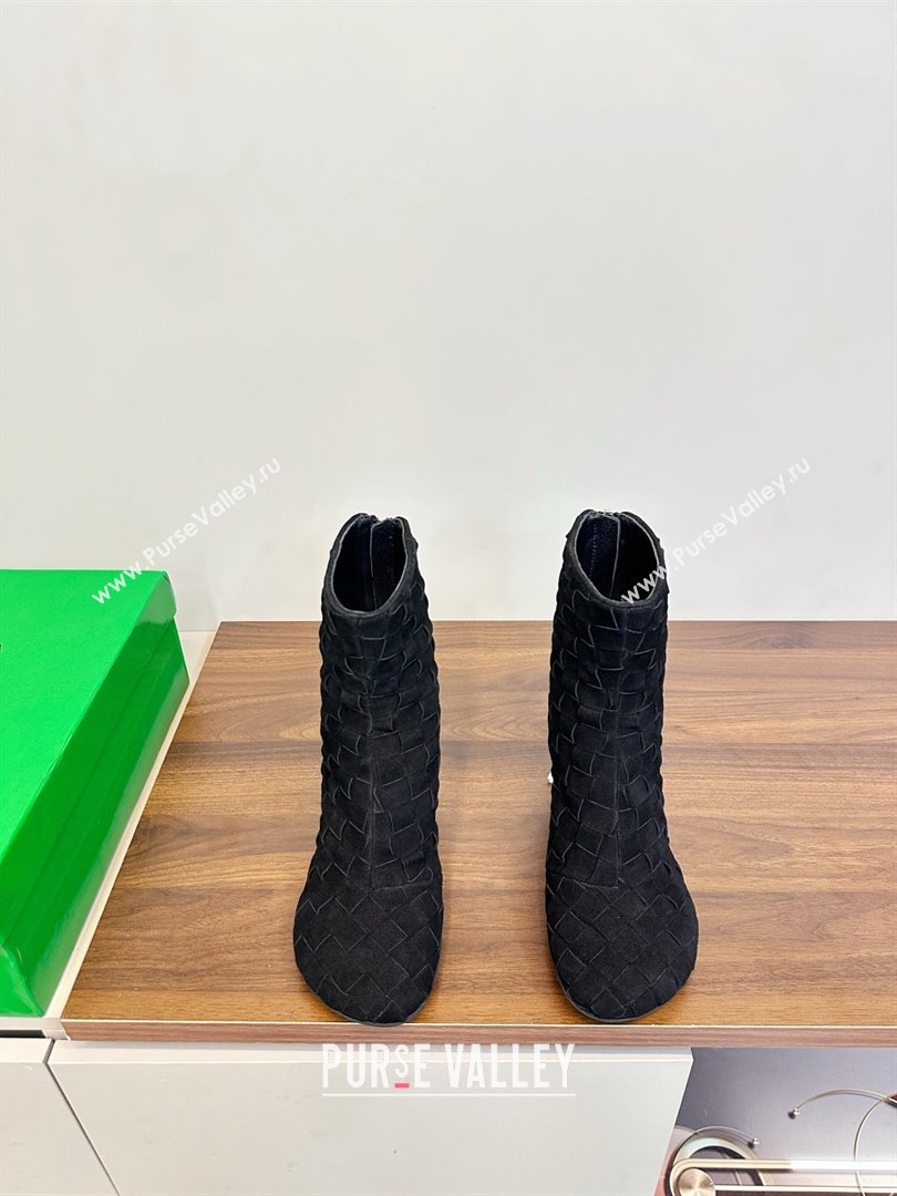 Bottega Veneta Intrecciato Suede Atomic Ankle Boots 8cm Black 2025 (MD-251206049)