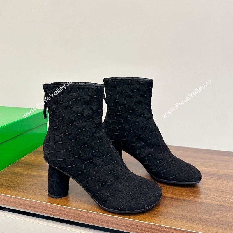 Bottega Veneta Intrecciato Suede Atomic Ankle Boots 8cm Black 2025 (MD-251206049)