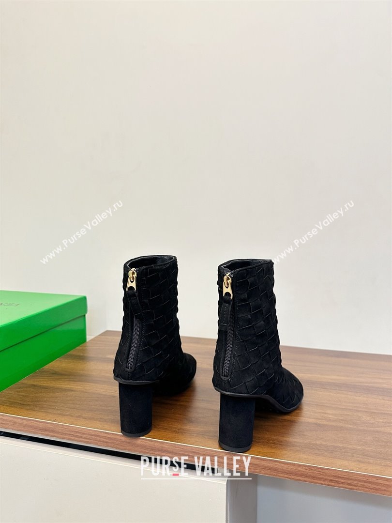Bottega Veneta Intrecciato Suede Atomic Ankle Boots 8cm Black 2025 (MD-251206049)