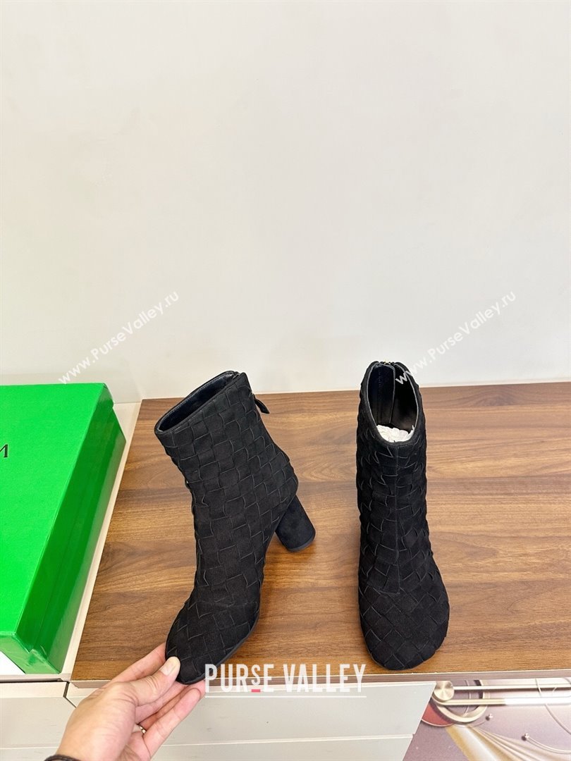 Bottega Veneta Intrecciato Suede Atomic Ankle Boots 8cm Black 2025 (MD-251206049)