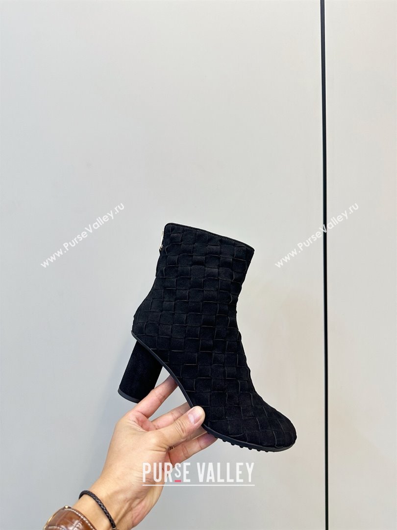 Bottega Veneta Intrecciato Suede Atomic Ankle Boots 8cm Black 2025 (MD-251206049)