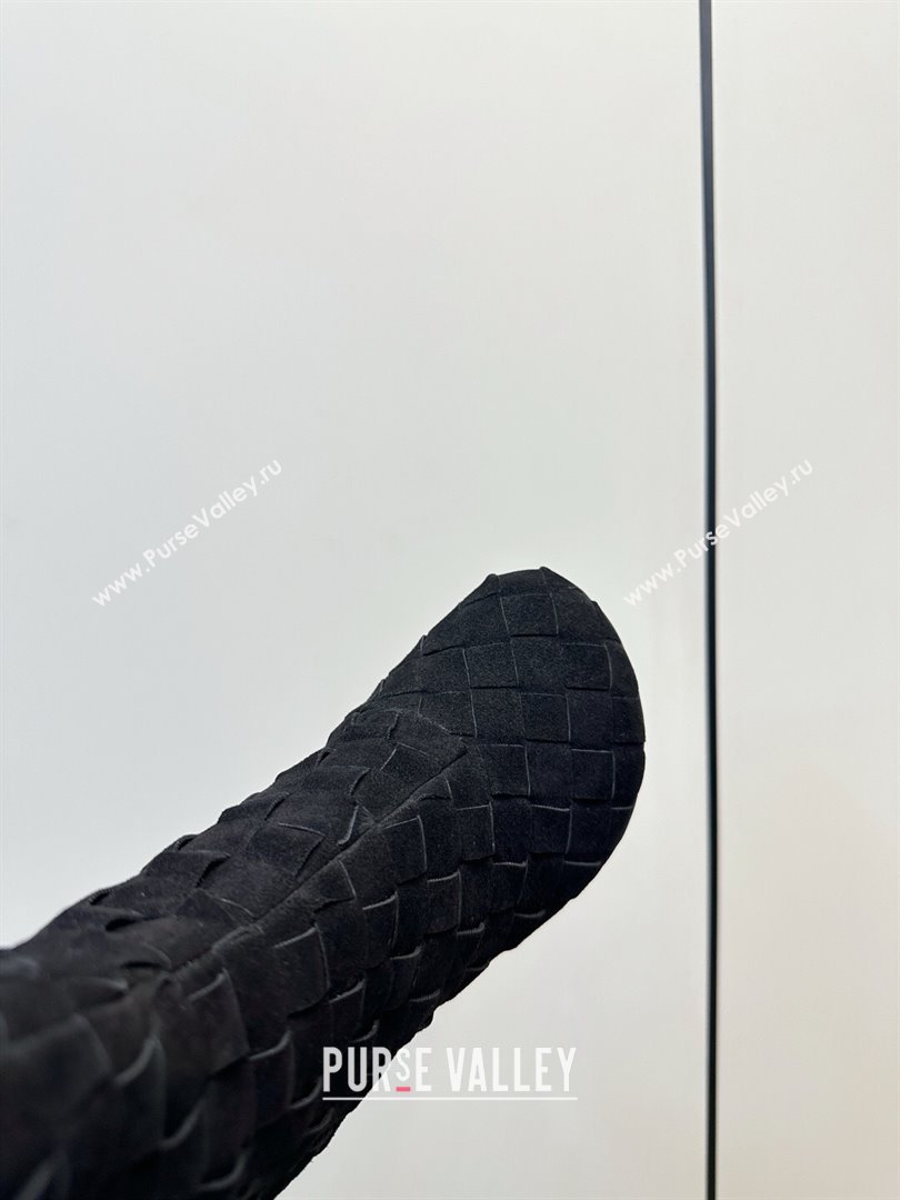 Bottega Veneta Intrecciato Suede Atomic Ankle Boots 8cm Black 2025 (MD-251206049)