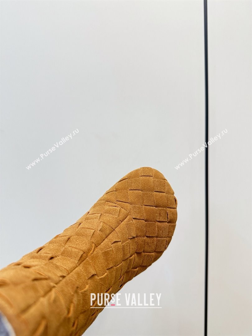 Bottega Veneta Intrecciato Suede Atomic Ankle Boots 8cm Beige 2025 (MD-251206050)