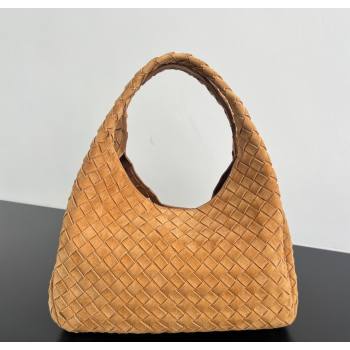 Bottega Veneta Campana Shoulder Bag in Suede Amber Brown 2025 844249 (WT-260116023)