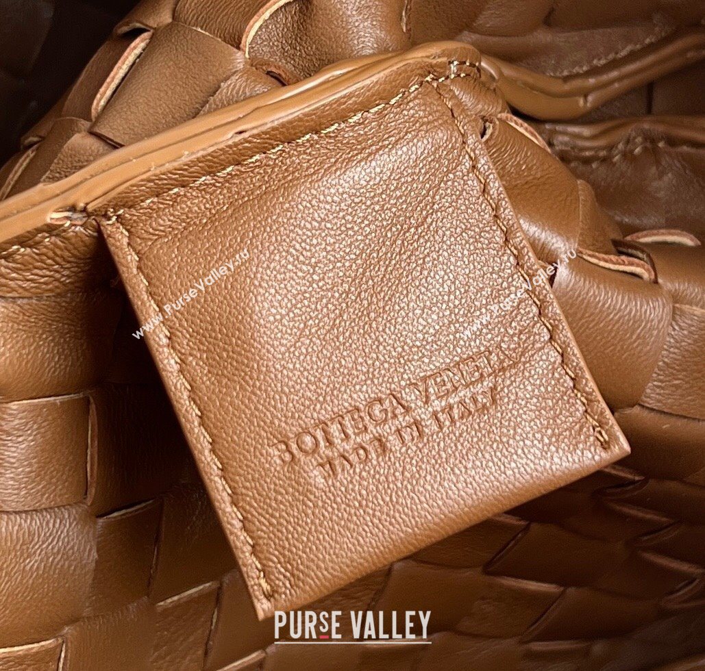 Bottega Veneta Campana Shoulder Bag in Suede Amber Brown 2025 844249 (WT-260116023)