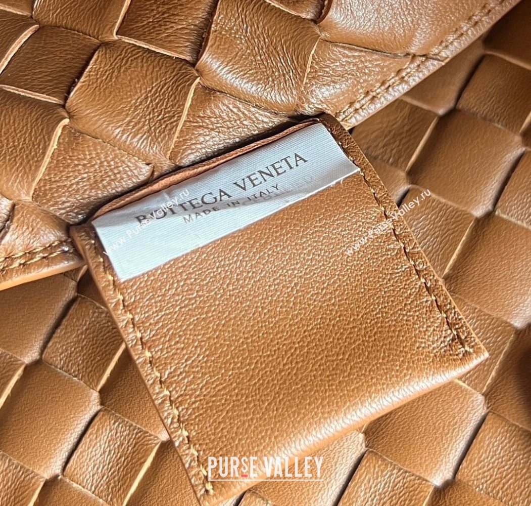 Bottega Veneta Campana Shoulder Bag in Suede Amber Brown 2025 844249 (WT-260116023)