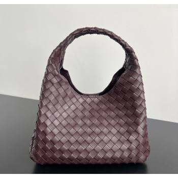 Bottega Veneta Campana Shoulder Bag in Intrecciato Leather Dark Barolo Red 2025 844249 (WT-260116024)