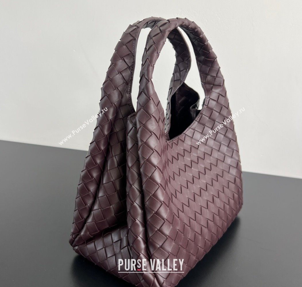 Bottega Veneta Campana Shoulder Bag in Intrecciato Leather Dark Barolo Red 2025 844249 (WT-260116024)