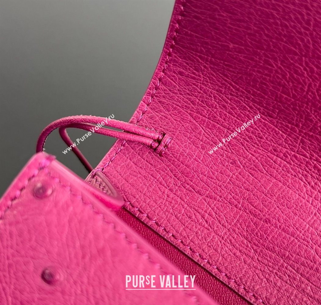 Bottega Veneta Andiamo Clutch in Ostrich Leather Cinnabar Pink 2026 805241 (WT-260116011)