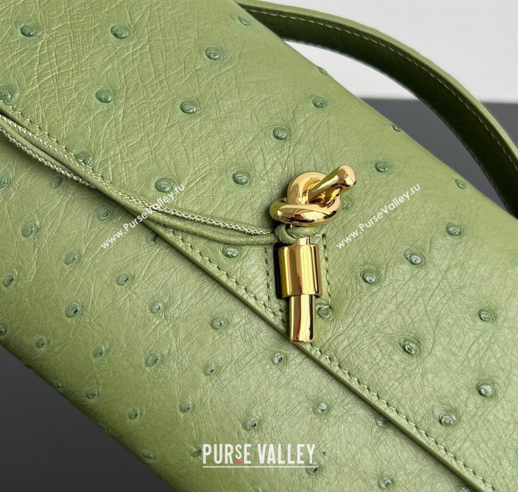 Bottega Veneta Andiamo Clutch in Ostrich Leather Matcha Green 2026 805241 (WT-260116013)