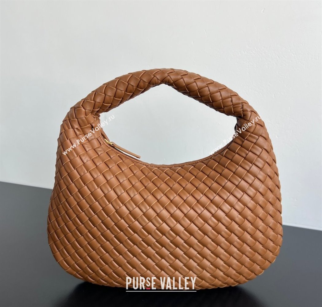Bottega Veneta Medium Veneta Hobo Bag in Intrecciato Leather Amber Brown 2026 856737 (WT-260116003)