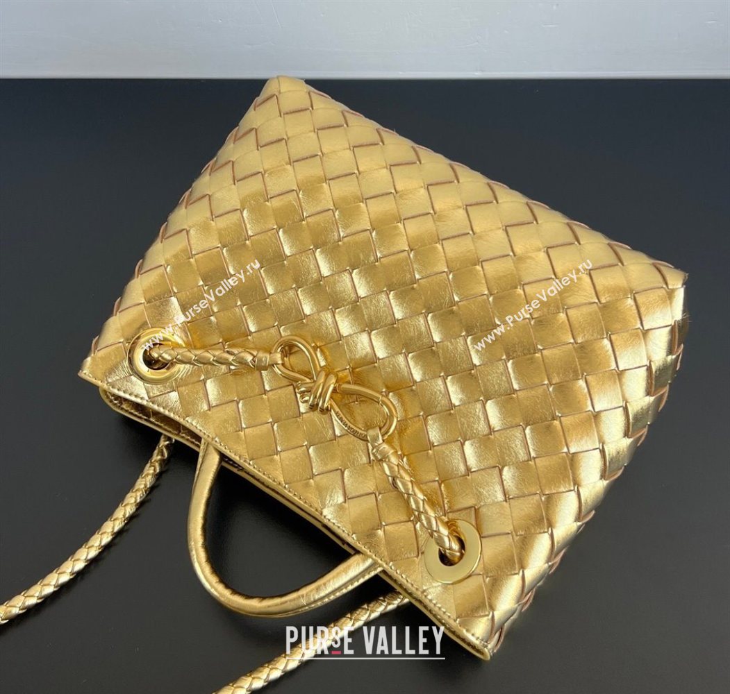 Bottega Veneta Small Andiamo Top Handle Bag in Intrecciato Leather 743568 Gold-Tone 2026 (WT-260116026)