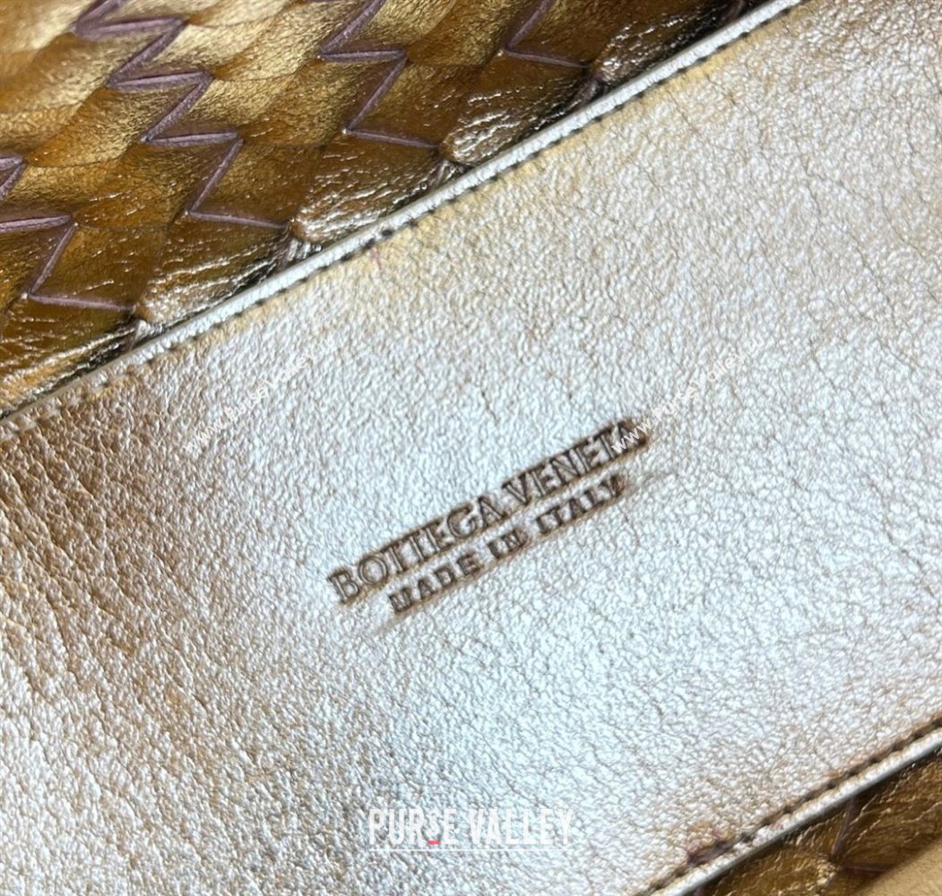 Bottega Veneta Small Andiamo Top Handle Bag in Intrecciato Leather 743568 Gold-Tone 2026 (WT-260116026)