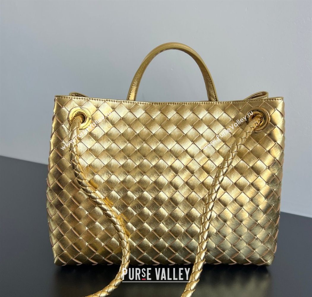 Bottega Veneta Medium Andiamo Top Handle Bag in Intrecciato Leather 743572 Gold-Tone 2026 (WT-260116029)