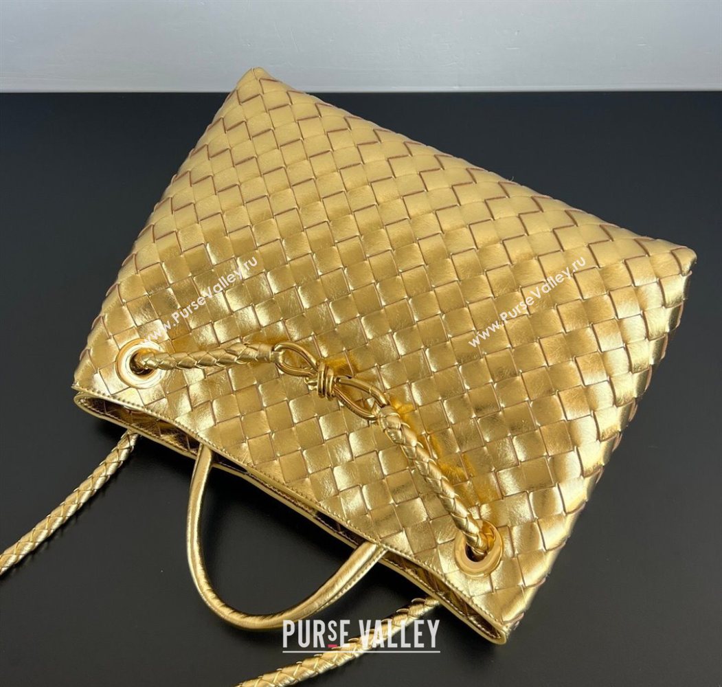 Bottega Veneta Medium Andiamo Top Handle Bag in Intrecciato Leather 743572 Gold-Tone 2026 (WT-260116029)
