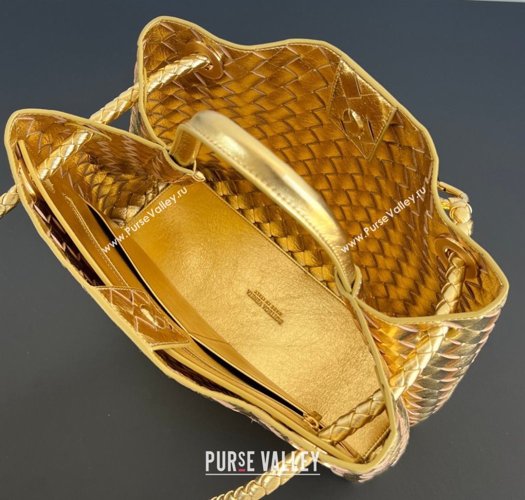 Bottega Veneta Medium Andiamo Top Handle Bag in Intrecciato Leather 743572 Gold-Tone 2026 (WT-260116029)