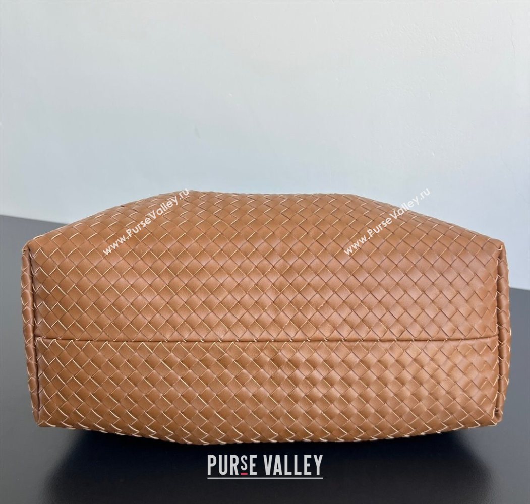 Bottega Veneta Medium Pinacoteca Tote Bag in Intrecciato Leather Amber Brown/Blue Royal 2025 817166 (WT-260116036)