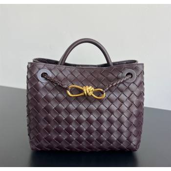 Bottega Veneta Small Andiamo Top Handle Bag in Intrecciato Leather 743568 Dark Barolo Red 2026 (WT-260116027)