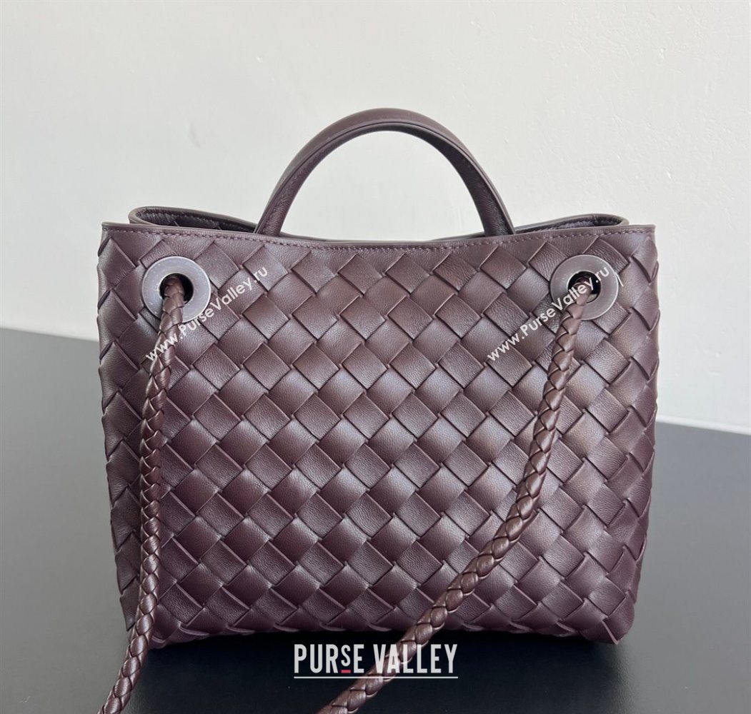 Bottega Veneta Small Andiamo Top Handle Bag in Intrecciato Leather 743568 Dark Barolo Red 2026 (WT-260116027)