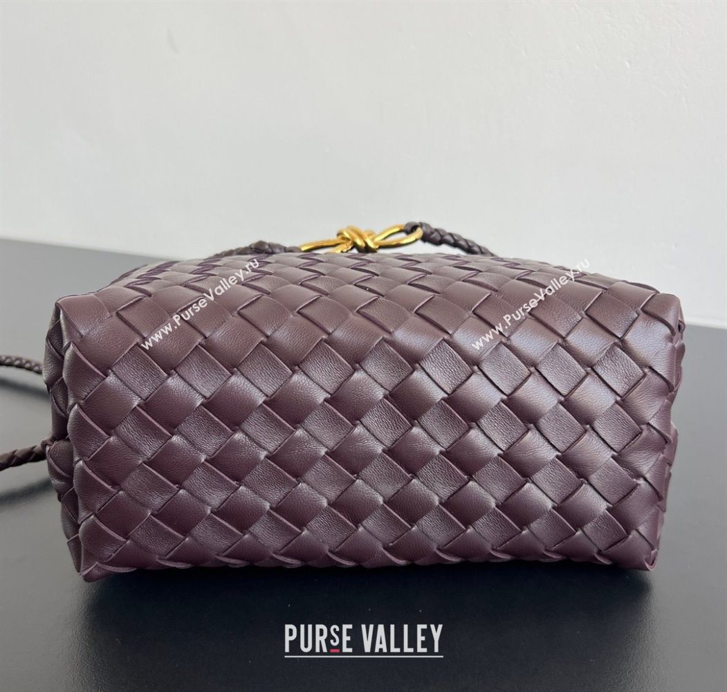 Bottega Veneta Small Andiamo Top Handle Bag in Intrecciato Leather 743568 Dark Barolo Red 2026 (WT-260116027)