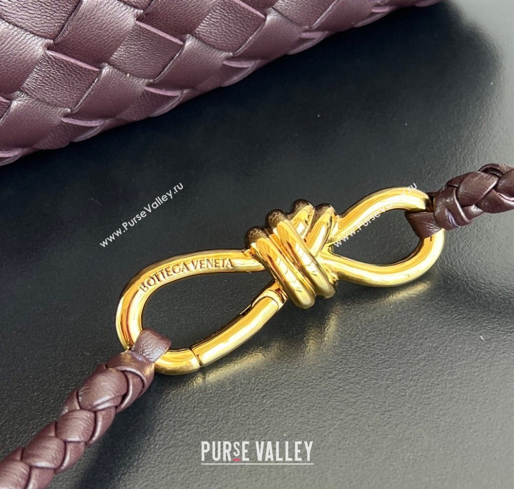 Bottega Veneta Small Andiamo Top Handle Bag in Intrecciato Leather 743568 Dark Barolo Red 2026 (WT-260116027)
