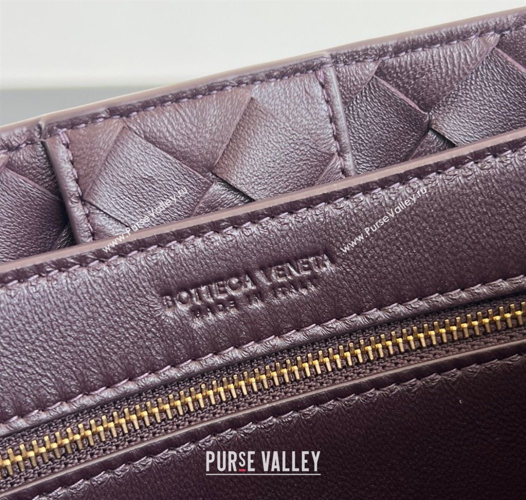 Bottega Veneta Small Andiamo Top Handle Bag in Intrecciato Leather 743568 Dark Barolo Red 2026 (WT-260116027)