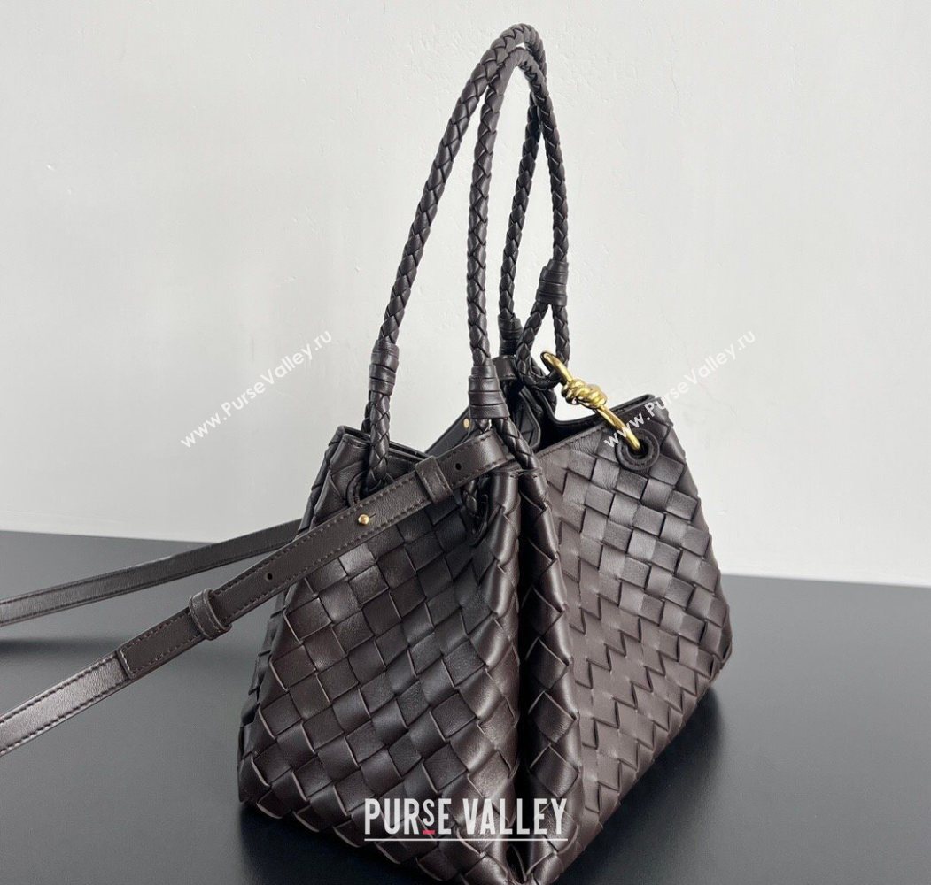 Bottega Veneta Parachute Medium Shoulder Bag in Intrecciato Leather Fondant Brown 2025 835921 (WT-260117003)