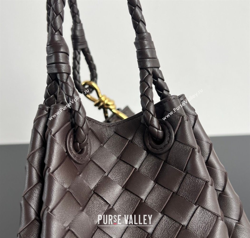 Bottega Veneta Parachute Medium Shoulder Bag in Intrecciato Leather Fondant Brown 2025 835921 (WT-260117003)