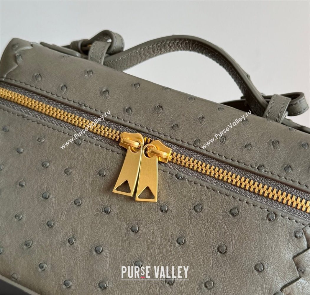 Bottega Veneta Bang Bang Vanity Case Bag in Ostrich Leather Cypress Green 2026 817785 (WT-260116007)