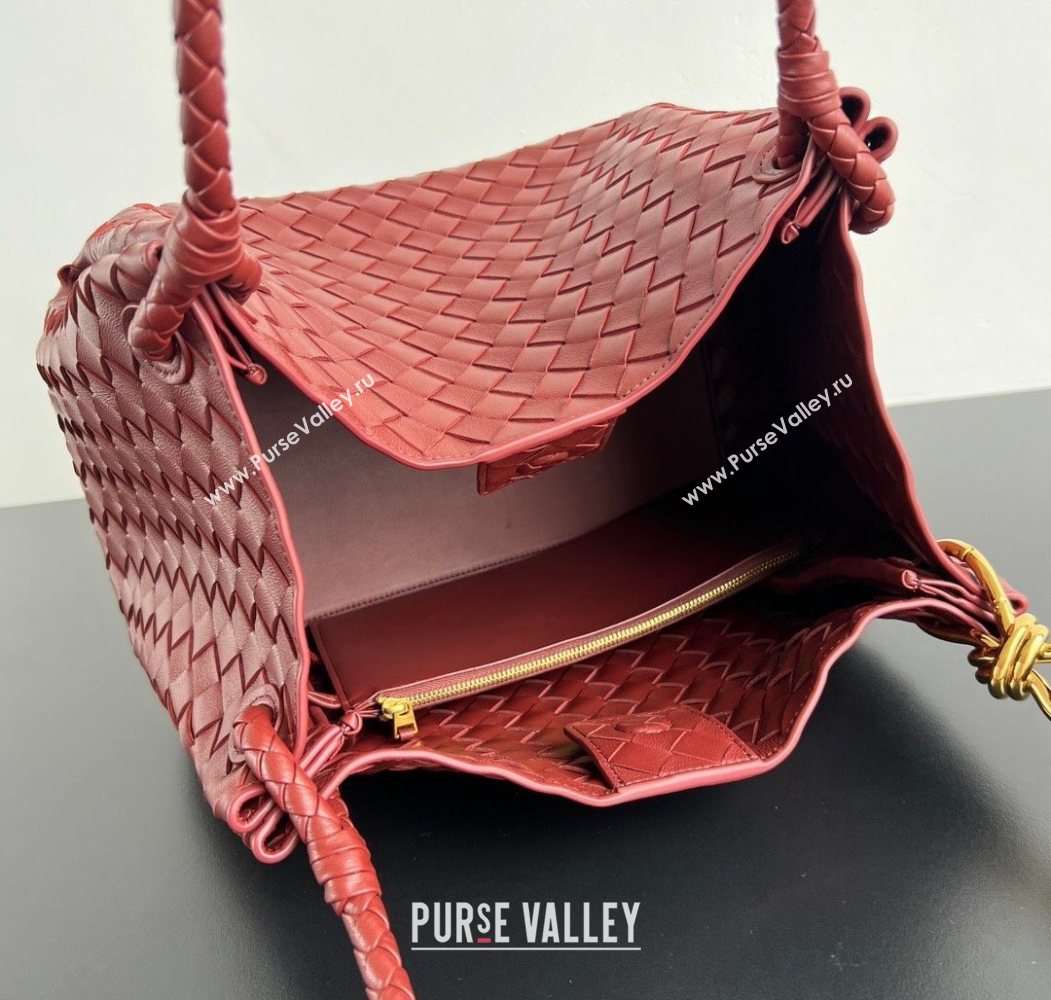 Bottega Veneta Large Parachute Shoulder Bag in Intrecciato Leather 796571 Sapele Red 2025 (WT-260117005)