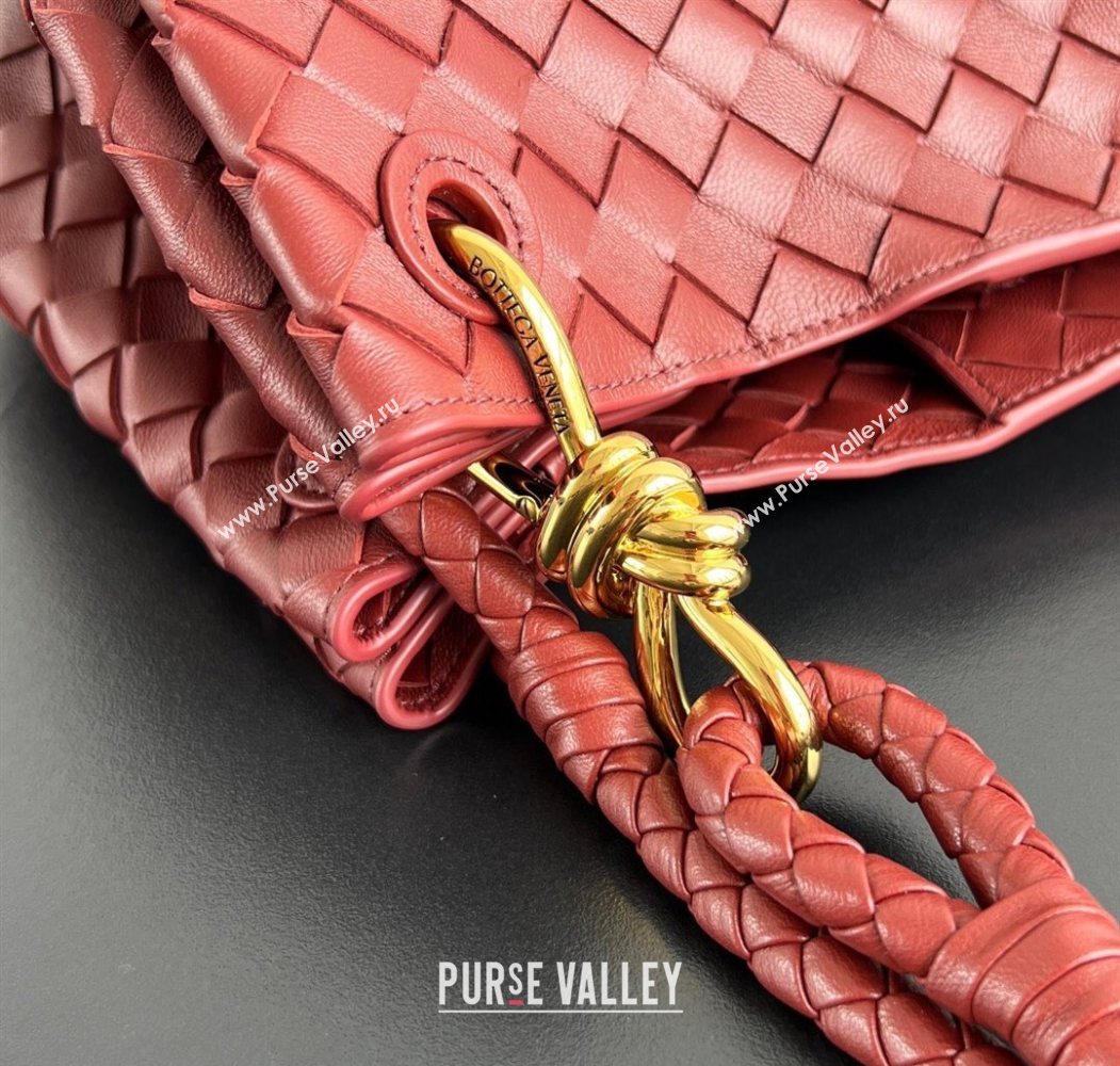 Bottega Veneta Large Parachute Shoulder Bag in Intrecciato Leather 796571 Sapele Red 2025 (WT-260117005)