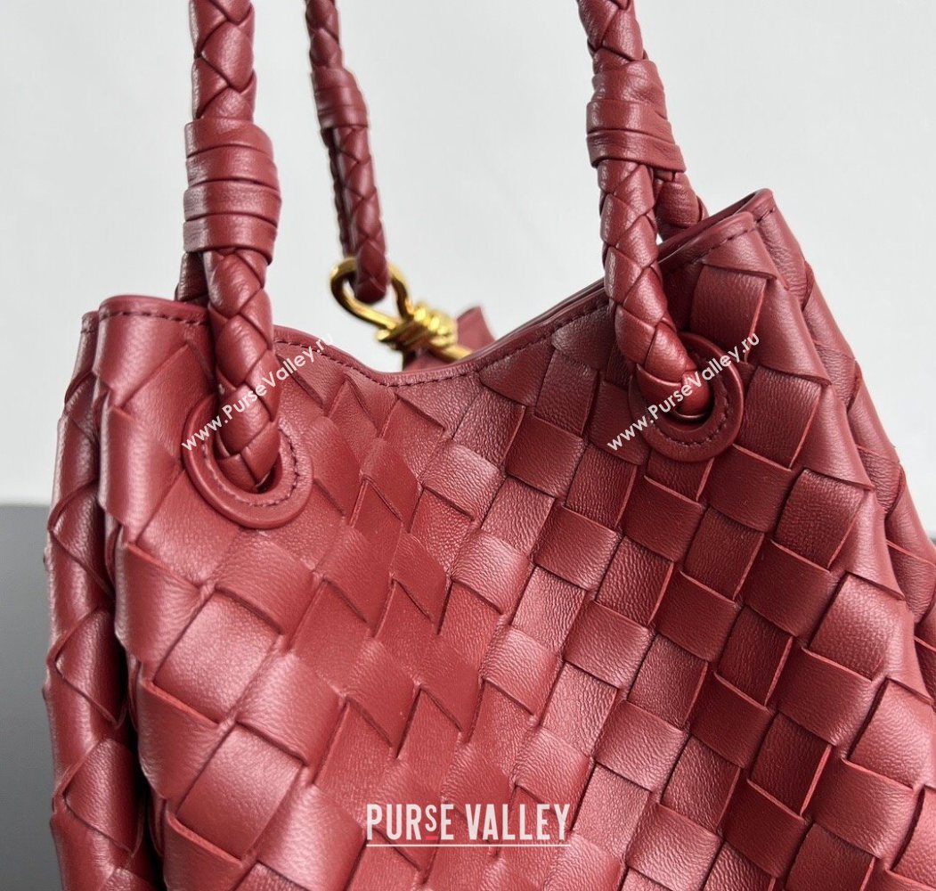 Bottega Veneta Large Parachute Shoulder Bag in Intrecciato Leather 796571 Sapele Red 2025 (WT-260117005)