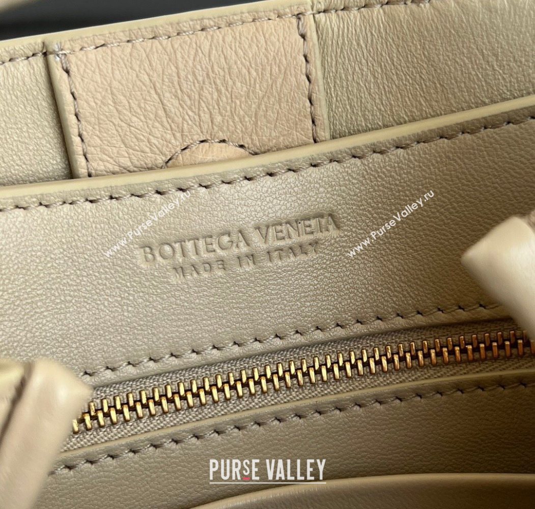 Bottega Veneta Mini Andiamo Top Handle Bag in Ostrich Leather Pale Cream Yellow 2026 805232 (WT-260116014)