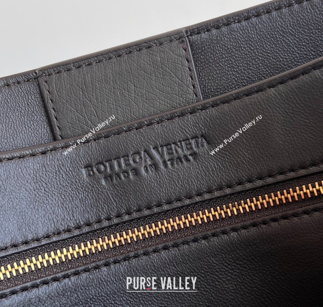 Bottega Veneta Medium Andiamo Top Handle Bag in Ostrich Leather Deep Brown 2026 817805 (WT-260116018)