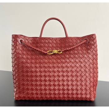 Bottega Veneta Large Andiamo Top Handle Bag in Intrecciato Leather 743575 Sapele Red 2026 (WT-260116030)